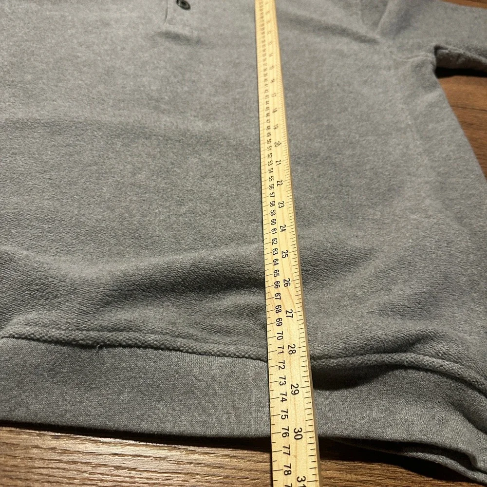 Straight Down Grey Fleece Henley Pullover Mens XXXL Made in USA